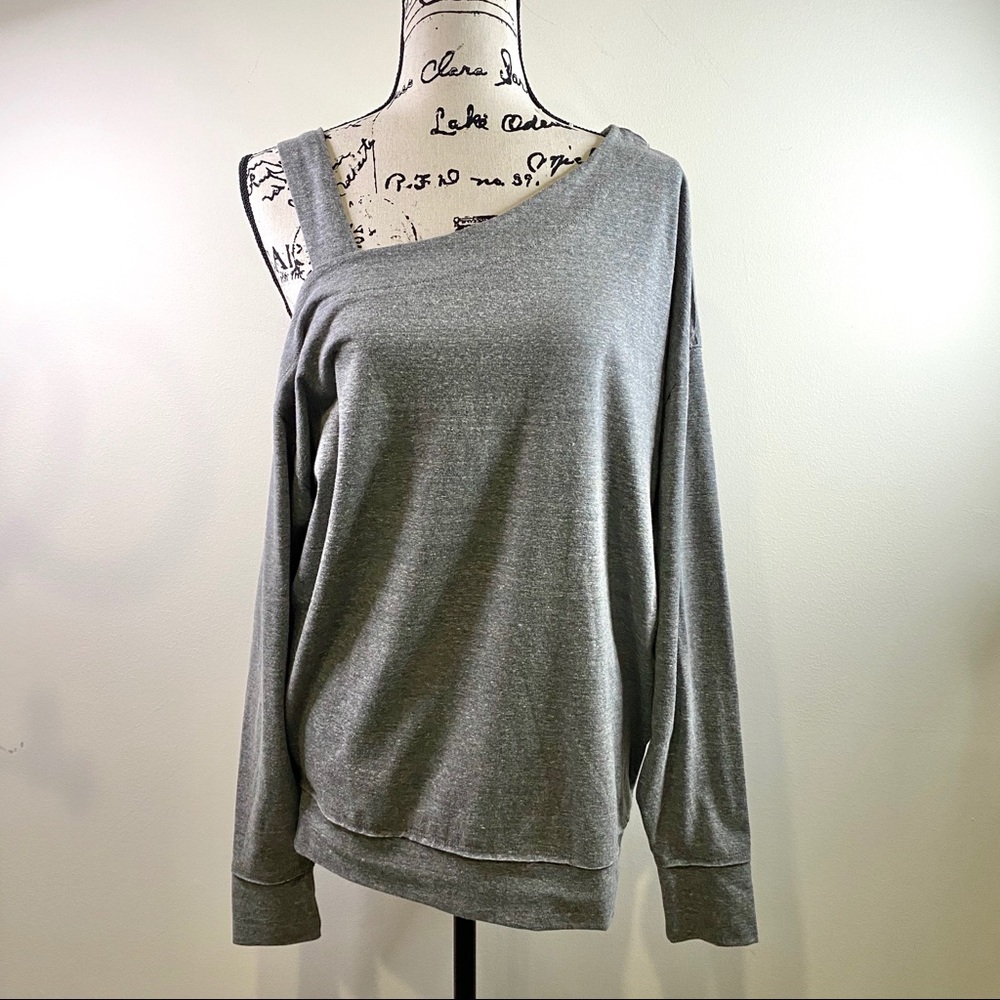 We the Free Heather Gray Saratoga One Shoulder Top